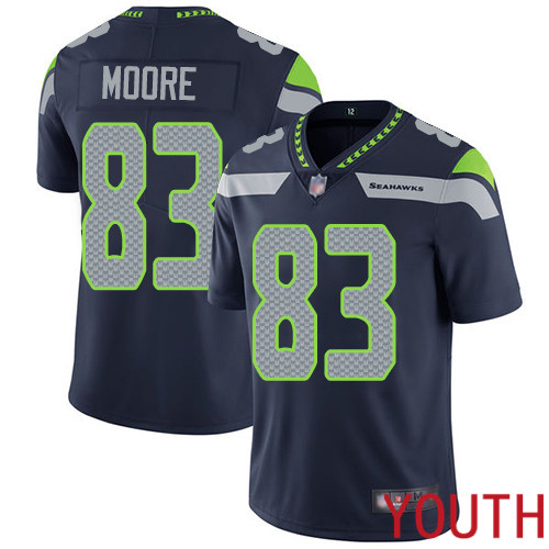 Seattle Seahawks Limited Navy Blue Youth David Moore Home Jersey NFL Football #83 Vapor Untouchable